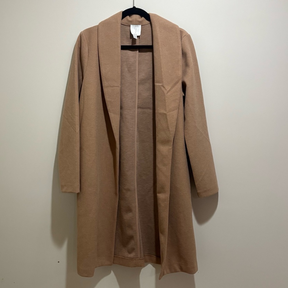 Josie Long Open Front Camel Coat